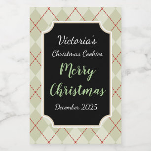 Retro Jar Weihnachtskekse Etiketten Geschenkaufkle