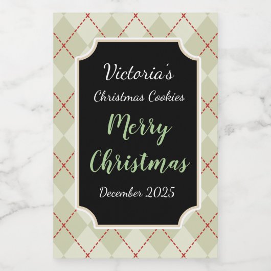 Retro Jar Weihnachtskekse Etiketten Geschenkaufkle (Einzelnes Label)