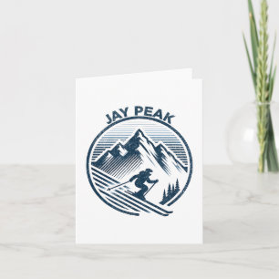 Retro Jay Peak Vermont Skifahren Skier Blau Vintag Karte