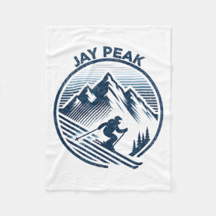 Retro Jay Peak Vermont Skifahren Skifahrer blau vi Fleecedecke