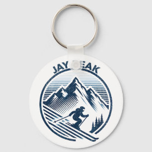 Retro Jay Peak Vermont Skifahren Skifahrer blau vi Schlüsselanhänger
