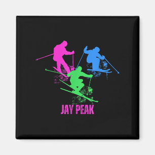 Retro Jay Peak Vermont Skiing Skier 90er Magnet
