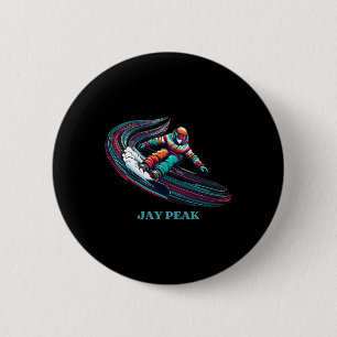 Retro Jay Peak Vermont Snowboarden Button