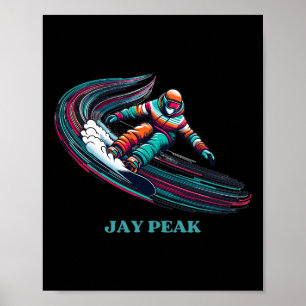 Retro Jay Peak Vermont Snowboarden Poster