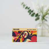 Retro Jazz Abstrakt Music Beruflich Visitenkarte (Stehend Vorderseite)