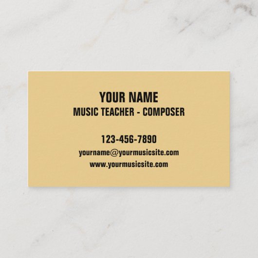 Retro Jazz Abstrakt Music Beruflich Visitenkarte (Rückseite)