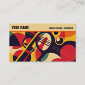 Retro Jazz Abstrakt Music Beruflich Visitenkarte (Vorderseite)