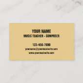 Retro Jazz Abstrakt Music Beruflich Visitenkarte (Rückseite)