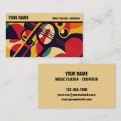 Retro Jazz Abstrakt Music Beruflich Visitenkarte (Vorne/Hinten)