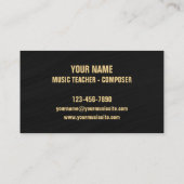 Retro Jazz Abstrakt Music Beruflich Visitenkarte (Rückseite)