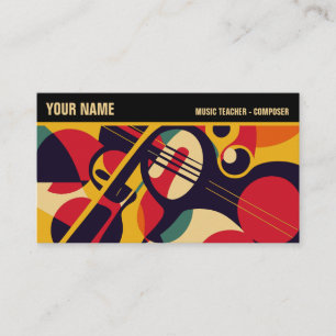 Retro Jazz Abstrakt Music Beruflich Visitenkarte
