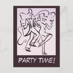 Retro-Jazz-Ära Linien Art Deco Paar Tanzparty Postkarte
