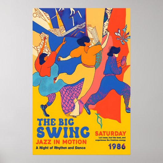 Retro Jazz Dance Art Print 1986 'The Big Swing' Poster (Vorne)