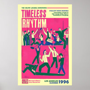 Retro-Jazz-Festivalplakat Los Angeles 1996 Kunst Poster