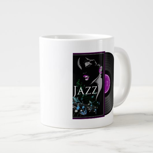Retro Jazz Jumbo-Tasse (Vorderseite Rechts)