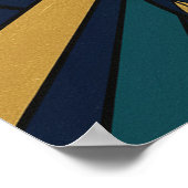 Retro Jazz Singer Poster Blue and Gold Vintage (Ecke)