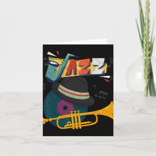 Retro-Jazz-Trompeten Lustiger Spieler Musikfestiva Karte