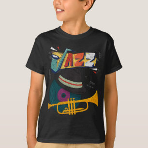 Retro-Jazz-Trompeten Lustiger Spieler Musikfestiva T-Shirt