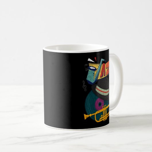 Retro Jazz Trumpets Funny Player Music Festival Ne Kaffeetasse (VorderseiteRechts)