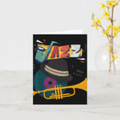 Retro Jazz Trumpets Funny Player Music Festival Ne Karte (Gelbe Blume)