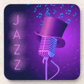 Retro Jazz Untersetzer mit Mikrofon, Top Hat (Vorderseite)