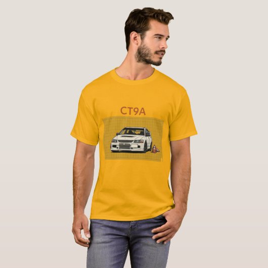 Retro JDM Lancer Evolution CT9A Blueprint JDM Auto T-Shirt (Vorne ganz)