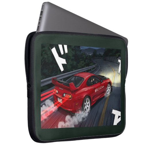 Retro-JDM-MK4-Supra-Drift-Anime-Stil-Laptop-Hülle Laptopschutzhülle (Vorne Rechts)