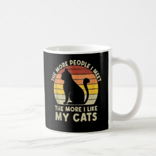 Retro Je mehr Leute ich treffe, desto besser gefäl Kaffeetasse