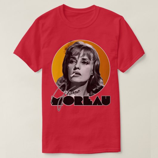 Retro Jeanne Moreau Gold Tribute T-Shirt (Design vorne)