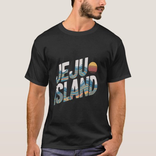 Retro Jeju Island Nature Explorer Liebe Südkorea T-Shirt (Vorderseite)