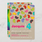 Retro JellybobohnenPop Sweet Candy Whimsical Gebur Einladung (Vorne/Hinten)