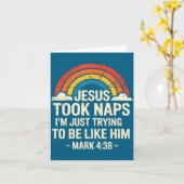 Retro Jesus hielt Nickerchen Mark Karte (Gelbe Blume)