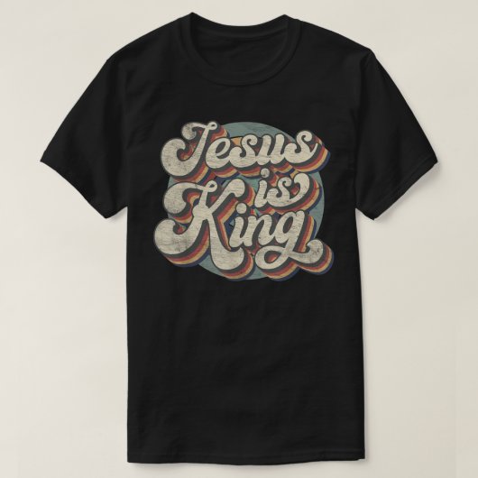Retro Jesus ist König Christliche Bibel Religiöse T-Shirt (Design vorne)