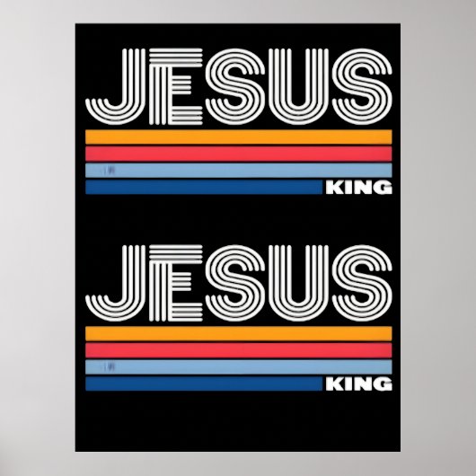 Retro jesus king christian  poster (Vorne)