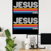 Retro jesus king christian  poster (Heimbüro)