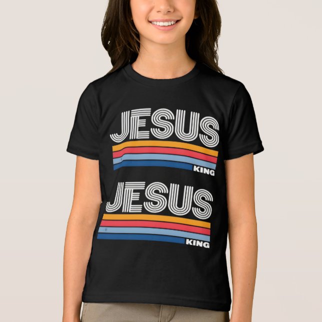 Retro jesus king christian  Tri-Blend shirt (Vorderseite)