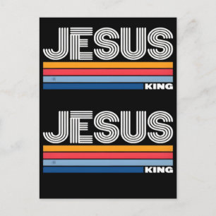 Retro Jesus König Christlich  Feiertagspostkarte