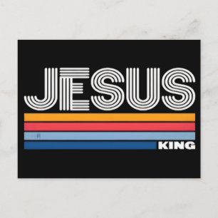 Retro Jesus König Christlich  Feiertagspostkarte