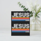Retro Jesus König Christlich  Postkarte (Stehend Vorderseite)