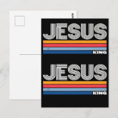 Retro Jesus König Christlich  Postkarte (Vorne/Hinten)