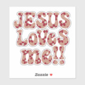 Retro Jesus Lieben Aufkleber (Blatt)