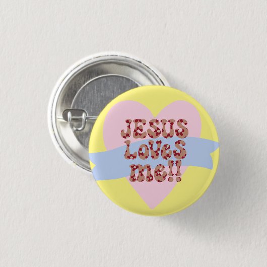 Retro Jesus Lieben Button (Vorne & Hinten)