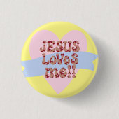 Retro Jesus Lieben Button (Vorderseite)
