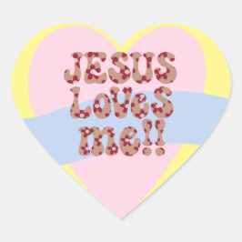 Retro Jesus Lieben Herz-Aufkleber