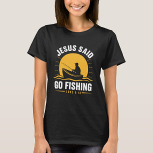 Retro Jesus sagte geh fischen Christlicher Fischer T-Shirt
