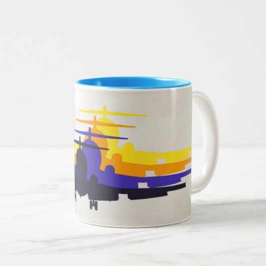 Retro Jet Age Silohuette Tasse (VorderseiteRechts)