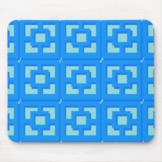 Retro Jet Set Blue Trellis Mousepad (Vorne)