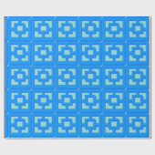 Retro Jet Set Blue Trellis Wrapping Paper Geschenkpapier (Flach)