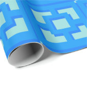 Retro Jet Set Blue Trellis Wrapping Paper Geschenkpapier (Rolleneckpunkt)