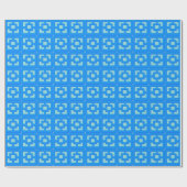 Retro Jet Set Blue Trellis Wrapping Paper Geschenkpapier (Flach)